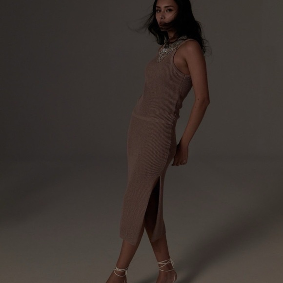 HER BY H Spring Knitted Skirt Set SIZE 4/S-M purple taupe - Picture 1 of 5